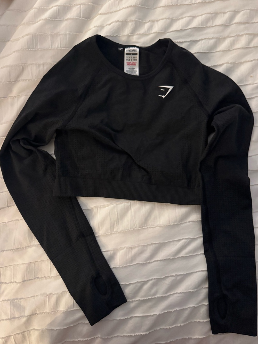 Gymshark Black Cropped Long-Sleeve Top